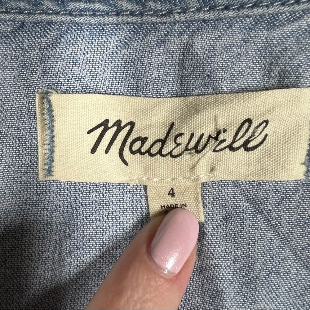 Madewell Blue Denim‎ Button Front Dress - Picture 3 of 6